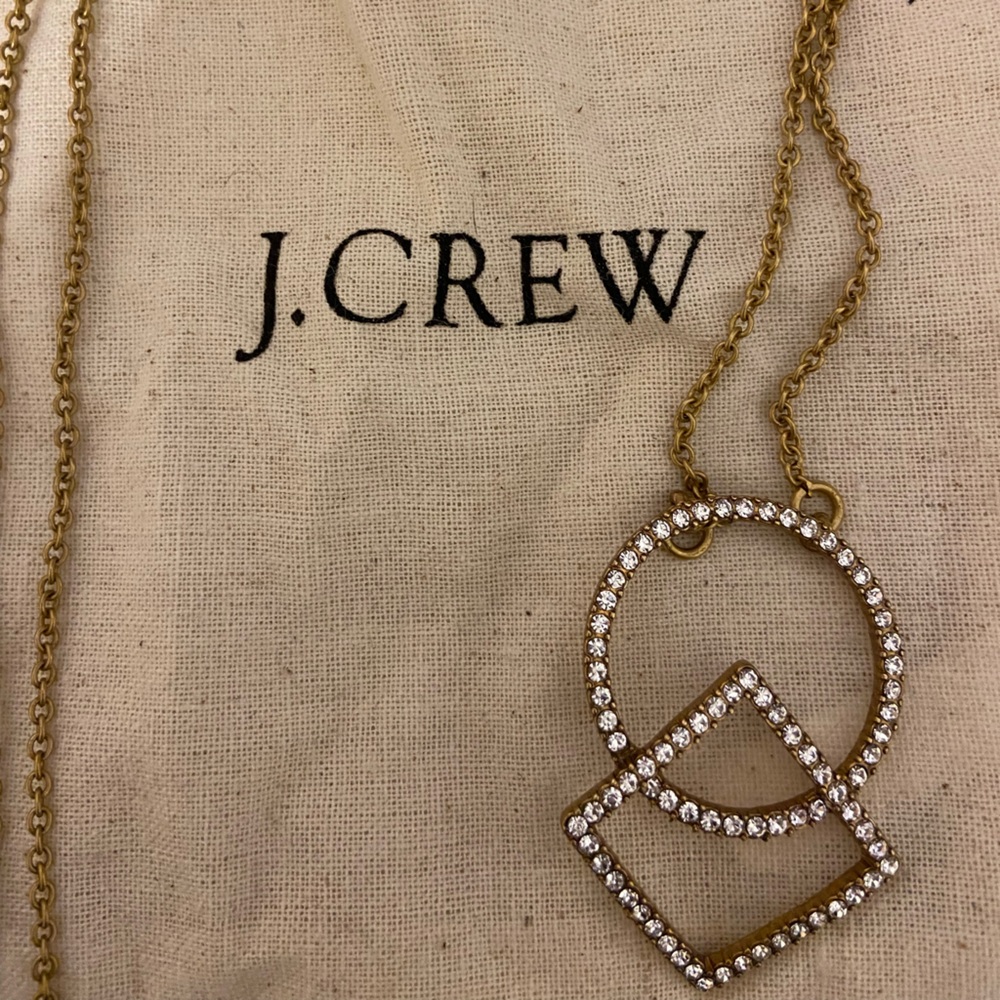 J. Crew Geometric Long Chain Necklace